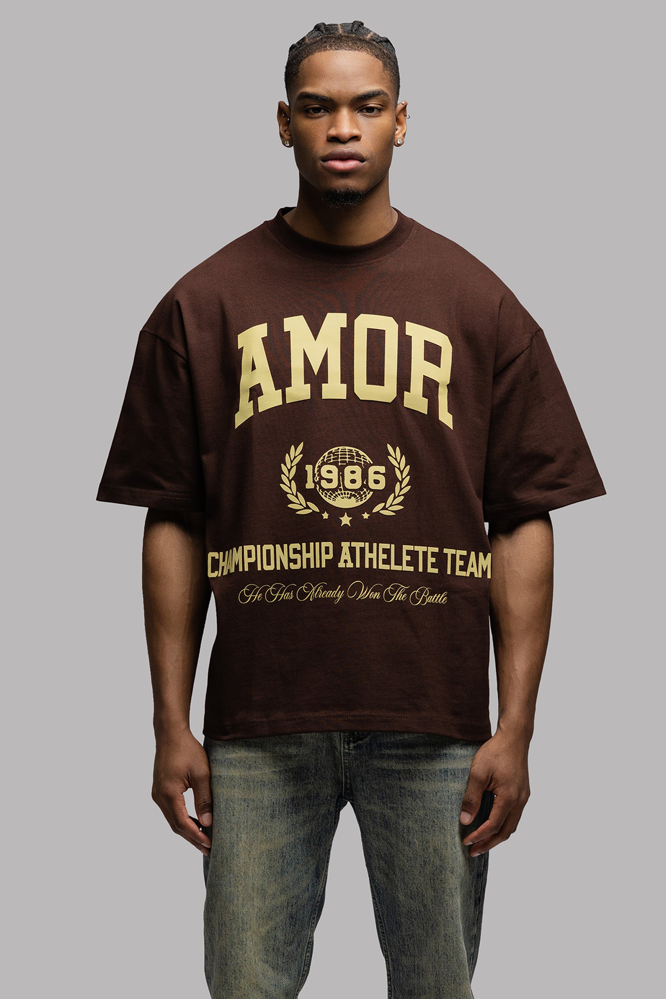 THE ATHLETE TEE IN CHOCO BROWN