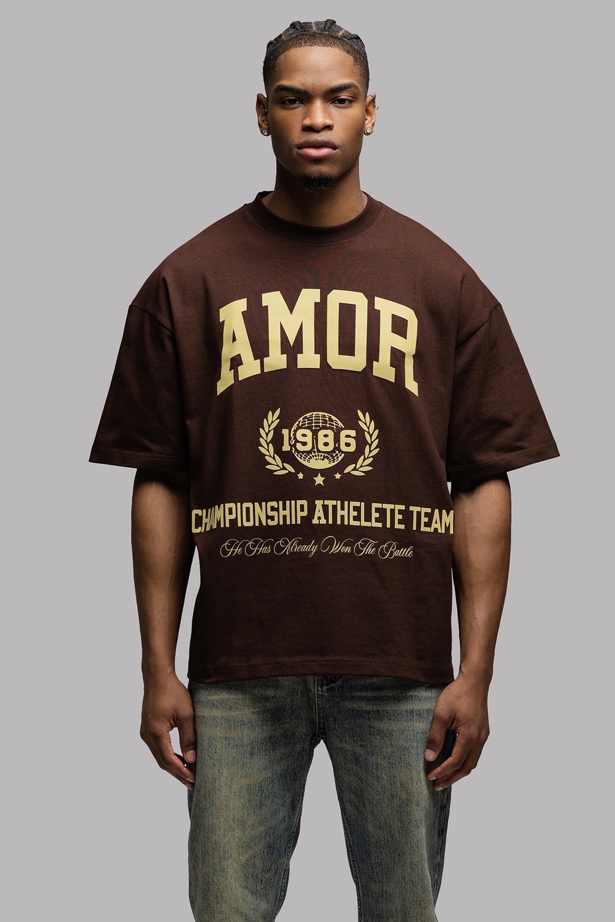 THE ATHLETE TEE IN CHOCO BROWN