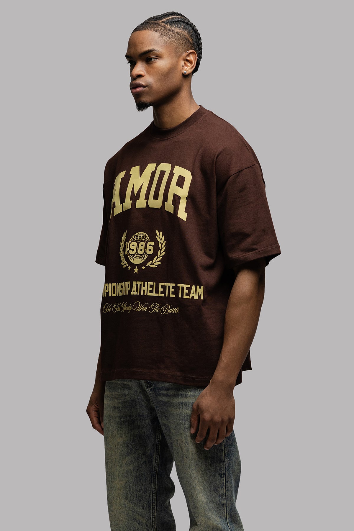 THE ATHLETE TEE IN CHOCO BROWN