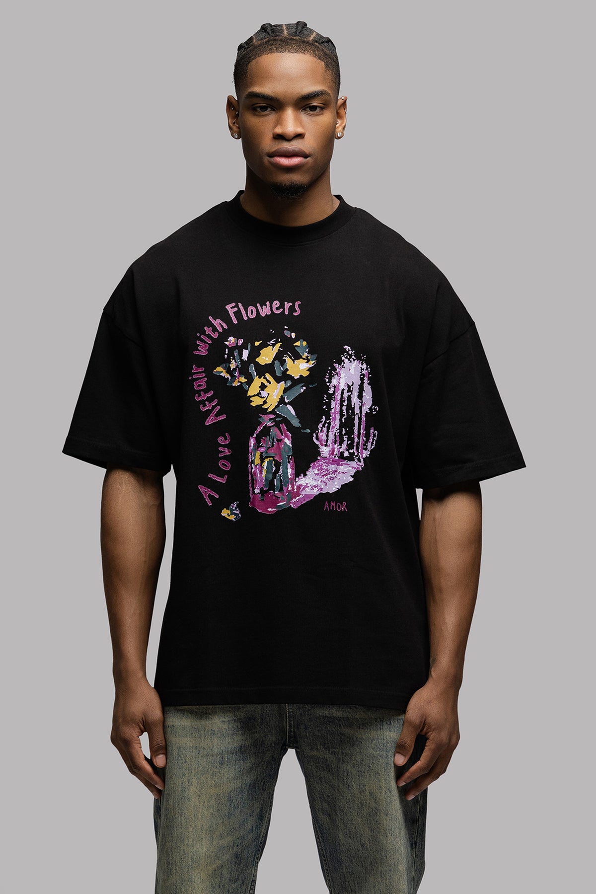 FLORA T-SHIRT NIGHT BLACK