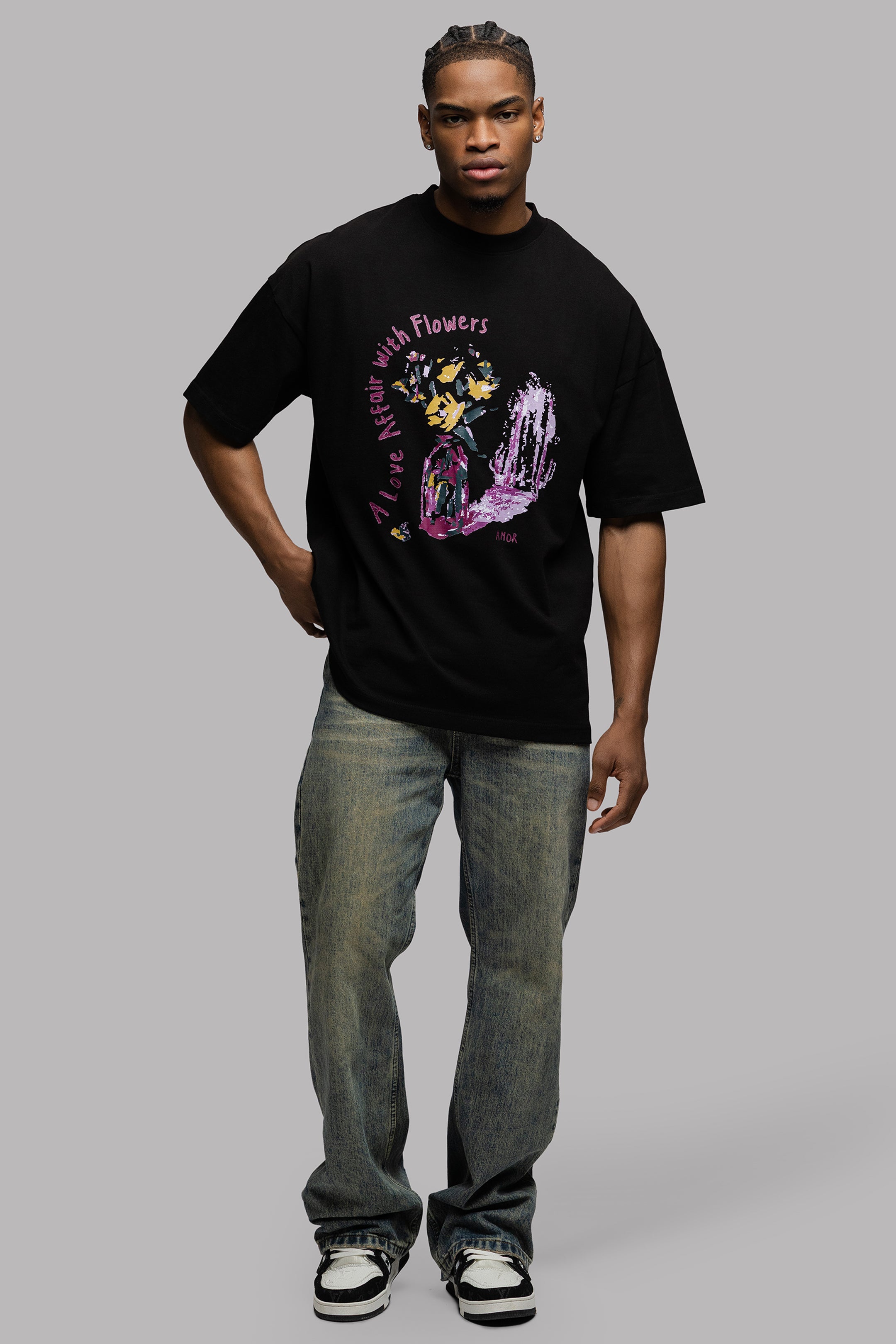 FLORA T-SHIRT NIGHT BLACK
